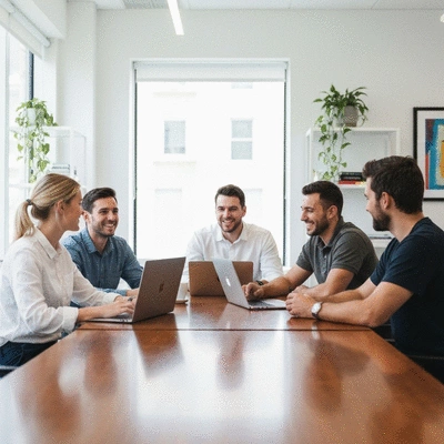 Professional office environment in Geelong with diverse team collaborating